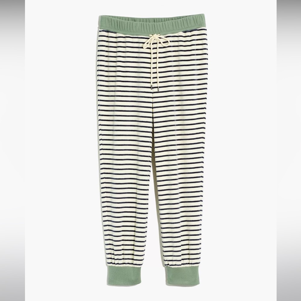 MWL Velour Slim Joggers in Stripe - Medium